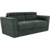 Image de Canapé 3 places convertible express en tissu texturé vert - Couchage 140 cm - Matelas 22 cm avec mémoire de forme - RIZORA