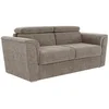 Image de Canapé 3 places convertible express en tissu texturé taupe - Couchage 140 cm - Matelas 22 cm avec mémoire de forme - RIZORA