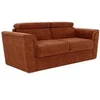Image de Canapé 3 places convertible express en tissu texturé terracotta - Couchage à lattes larges 140 cm - Matelas 22 cm avec mémoire de forme - RIZORA