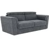 Image de Canapé 3 places convertible express en tissu texturé gris anthracite - Couchage à lattes larges 140 cm - Matelas 18 cm - RIZORA