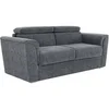 Image de Canapé 3 places convertible express en tissu texturé gris anthracite - Couchage à lattes larges 140 cm - Matelas 22 cm avec mémoire de forme - RIZORA