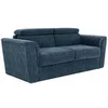 Image de Canapé 3 places convertible express en tissu texturé bleu - Couchage 140 cm - Matelas 22 cm avec mémoire de forme - RIZORA