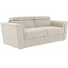 Image de Canapé 4 places convertible express en tissu texturé beige - Couchage à lattes larges 160 cm - Matelas 22 cm avec mémoire de forme - RIZORA