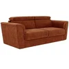 Image de Canapé 4 places convertible express en tissu texturé terracotta - Couchage à lattes larges 160 cm - Matelas 14 cm - RIZORA