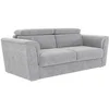 Image de Canapé 4 places convertible express en tissu texturé gris clair - Couchage à lattes larges 160 cm - Matelas 14 cm - RIZORA
