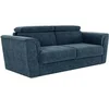 Image de Canapé 4 places convertible express en tissu texturé bleu - Couchage 160 cm - Matelas 14 cm - RIZORA