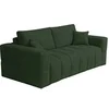 Image de Canapé convertible express 4 places ISSORO en tissu bouclette vert couchage 160cm matelas 20cm