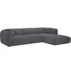 Image de Canapé d'angle droit Maison Céphy CAMILIO 5 places tissu chenille gris anthracite L272xP165xH74cm