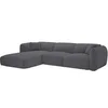 Image de Maison Céphy Canapé d'angle gauche CAMILIO en tissu chenille gris anthracite 5 places L272xP165xH74 cm