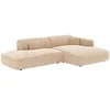 Image de Canapé d'angle ouvert Maison Céphy POGNI - Angle droit velours côtelé beige - 5 places - L300xP160xH73 cm