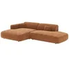 Image de Canapé d'angle ouvert Maison Céphy POGNI - Angle gauche velours côtelé terracotta - 5 places - L300xP160xH73 cm