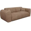 Image de Canapé 3 places convertible express en velours côtelé taupe - Couchage 140 cm - Matelas 16 cm mémoire de forme POGNIA