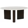 Image de Table basse en marbre et bois d'acacia - Blanc et Naturel foncé - KIYARA