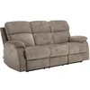 Image de Canapé droit relax électrique massant KOCENI 3 places en tissu chenille taupe avec ports USB