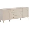 Image de Buffet ALOBARA MDF 2 portes 3 tiroirs 180x75x40cm Beige et doré