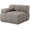 Image de Fauteuil d'angle gauche en tissu chiné taupe FACIVIL