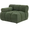 Image de Fauteuil d'angle gauche en tissu chiné vert FACIVIL