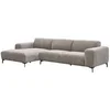 Image de Canapé d'angle SAPIGO gauche en tissu texturé taupe 5 places L306 x P98 x H80 cm