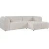 Image de Canapé d'angle droit RIMALO en tissu texturé beige 3 places L272xP162xH75 cm