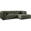 Image de Canapé d'angle droit RIMALO 3 places tissu texturé vert kaki L272xP162xH75cm