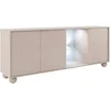 Image de Buffet MYVARO 3 portes 2 niches avec LEDs - Panneau de particule - Beige - 200x83x40 cm