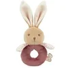 Image de Hochet Lapin Bordeaux en Fourrure Douce