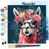 Image de Peinture par numéro - Modèle Lama - 20x20cm - Toile tendue + pinceaux + peinture - Débutant - Figured'Art