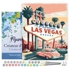 Image de Peinture par Numéro Figured'Art avec Cadre Affiche Vintage Las Vegas - Activité Manuelle Numéro d'Art Complet - 40x50cm toile tendue sur châssis