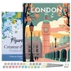 Image de Peinture par Numéro Figured'Art avec Cadre Affiche Vintage Londres 2 - Activité Manuelle Numéro d'Art Complet - 40x50cm toile tendue sur châssis