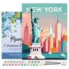 Image de Peinture par Numéro Figured'Art avec Cadre Affiche Vintage New York - Activité Manuelle Numéro d'Art Complet - 40x50cm toile tendue sur châssis