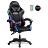 Image de AMS-900-LED-BK Fauteuil / Chaise de bureau Gamer noir gris - Eclairage LED 366 effets - Télécommande