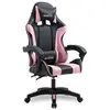 Image de AMS-800-PINK Fauteuil / Chaise de bureau Gamer coloris noir & rose - coussin lombaire & appuie tête