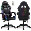 Image de AMS-900-LED-SKULL - Fauteuil gaming noir et gris - Serigraphie "Tête de mort" - Eclairage LED 366 effets - Télécommande