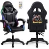 Image de AMS-900-LED-TOP1 - Fauteuil gaming noir et gris - Serigraphie TRY HARD FOR TOP 1 - Eclairage LED 366 effets Télécommande