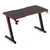 Image de DESK120Z-RED Bureau informatique ou gamer avec finition rouge - Largeur 1m20 - Style carbone - Porte casque & gobelet