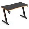 Image de DESK120Z-ORANGE Bureau informatique ou gamer finition orange - Largeur 1m20 - Style carbone - Porte casque & gobelet