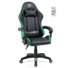 Image de Fauteuil gaming AMS-LED-VENOM - simili cuir noir et vert - Eclairage LED 366 effets - Télécommande