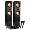 Image de Ensemble Colonnes HIFI/Home-Cinéma 1000W PMPO - Enceintes EA-800-PG - Ampli stéréo 100W - USB MP3 SD Bluetooth FM - 2 Micros karaoké
