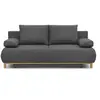 Image de Banquette con ible 3 places MIKA Tissu Coffre de rangement L 192 H 84 P 93 cm Gri