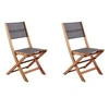 Image de Lot de 2 chaises de jardin en bois d acacia FSC et assise te tilene 50 57 90 cm Gr