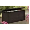 Image de Malle coffre de rangement en résine 300 L 120 46 58 cm aspect bois Marron