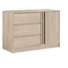 Image de Commode ESCALE 3 tiroirs 1 porte Décor chene L 109 8 H 76 8 P 50 cm