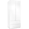 Image de Armoire Image 60A 2 portes battantes 2 tiroirs Mat L80 H191 P55 cm Blanc