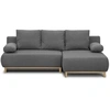 Image de Canapé d angle droit con ible MIKA 3 places Tissu clair Coffre de rangement L218 P9