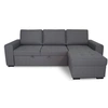 Image de Canapé d angle con ible réversible CATHY 3 places Tissu L 242 P 155 H 85 cm Gris