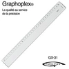 Image de Règle transparente 1 biseau + bosselage 30 cm - graphoplex