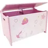 Image de Coffre à jouets en bois enfant Fun House Licorne Rose 58x36x40 cm 713050