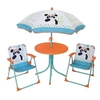 Image de 713095 INDIAN PANDA Salon de jardin avec une table, 2 chaises pliables et un parasol pour enfant