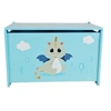 Image de Coffre a jouets en bois LEON LE DRAGON - ± 40 x 58 x 36 cm - Bleu