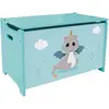 Image de Coffre à jouets en bois enfant Fun House Leon Le Dragon Bleu 36x40x58 cm 713305
